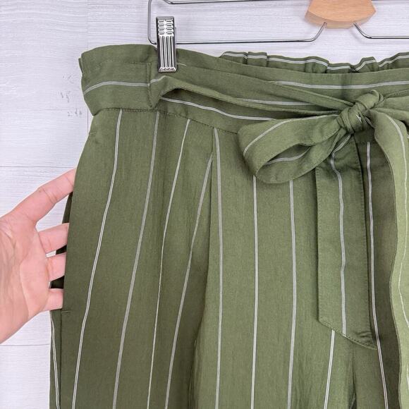 NWT Vince Belted Stripe Wide Leg Pants Trousers Plus Size 1X Green Pull On $345 - Picture 5 of 16